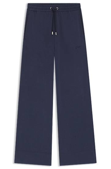 Joggingbukser BOSS Relaxed-Fit Tracksuit Bottoms with Embroidered Logo Mørkeblå | 50543512