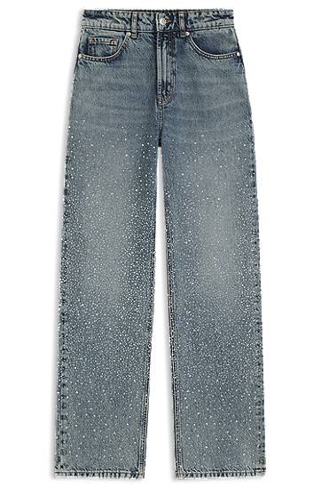 Jeans BOSS Straight-leg jeans with rhinestone embellishments Blå | 50546506, 0