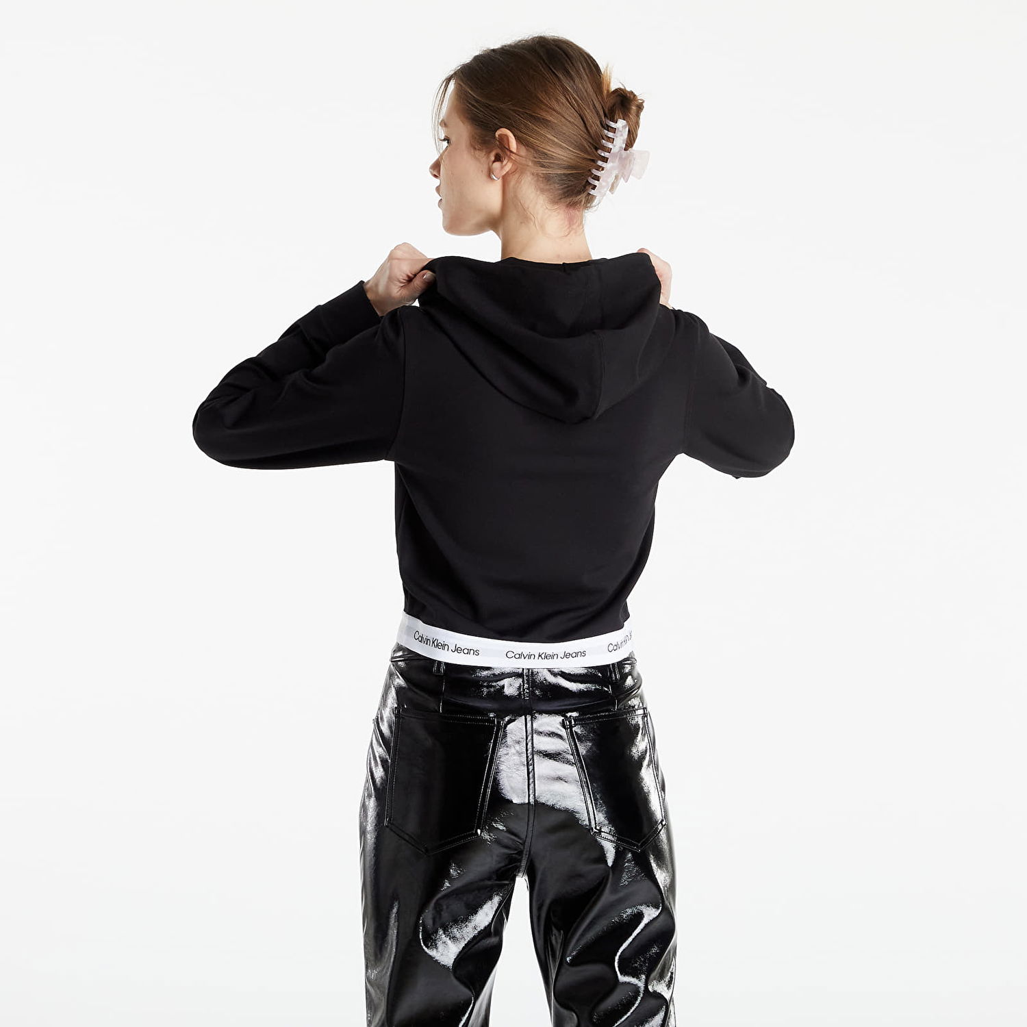 Sweatshirt CALVIN KLEIN Contrast Tape Milano Hoodie Sort | J20J218860 BEH, 1