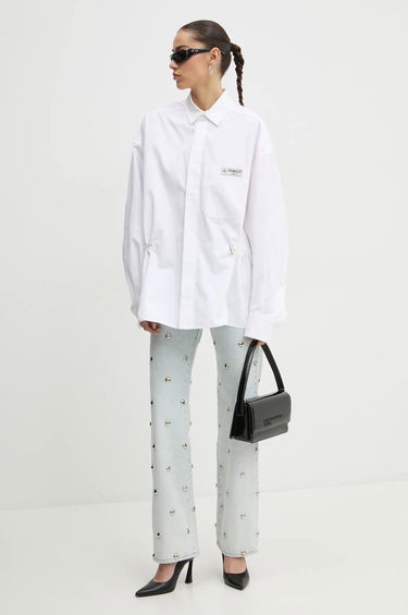 Skjorte Fiorucci Fiorucci Relaxed Fit Shirt with Classic Collar Hvid | U01FMTLO230CO02WH01, 1