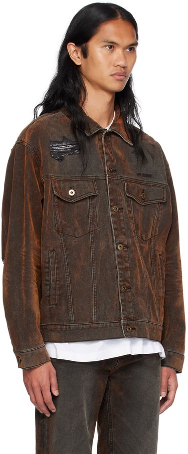 Jakke We11done We11done Distressed Denim Jacket Brun | WD-DJ2-24-399-M-BK, 1