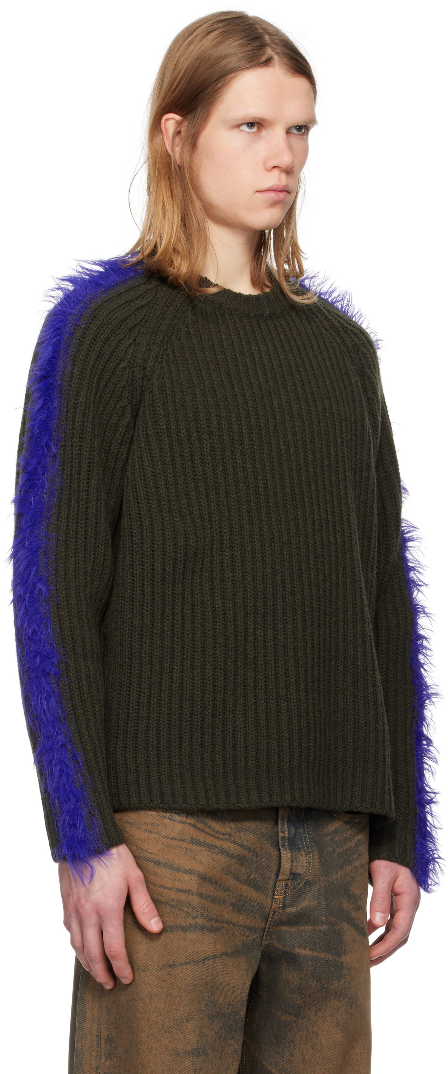 Sweater Diesel K-Tricky Ribbed Knit Sweater Grøn | A16580-0TKAT-5AF, 1