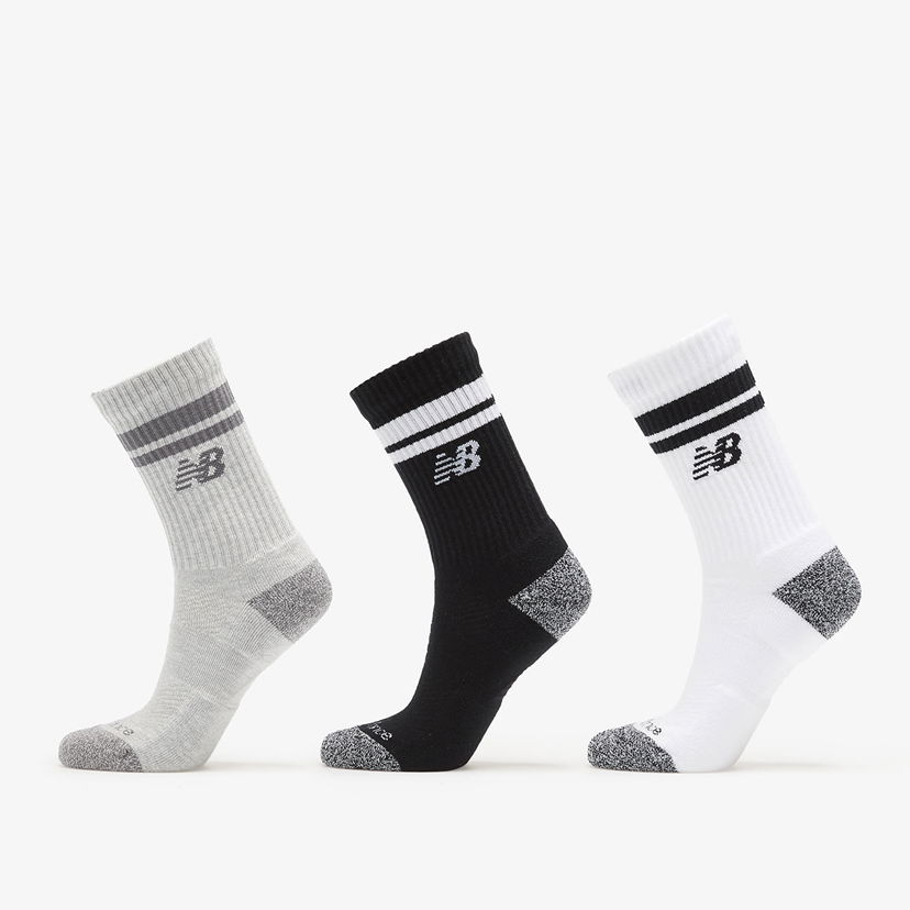 Sokker New Balance Active Lifestyle Striped Crew Socks 3-Pack Hvid | LAS35210AS