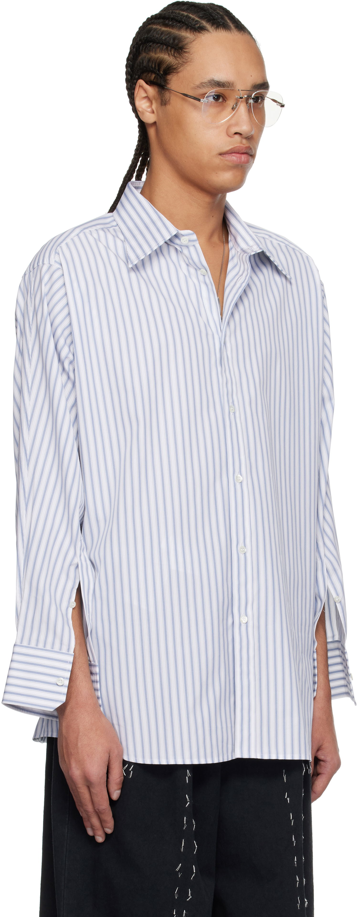 Skjorte Maison Margiela Maison Margiela Stripe Cotton Shirt Hvid | S50DT0049 M35311, 1
