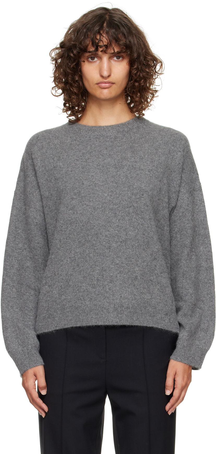 Sweater Loulou de Saison Loulou de Saison Tristan Yak Blend Sweater Grå | TRISTAN