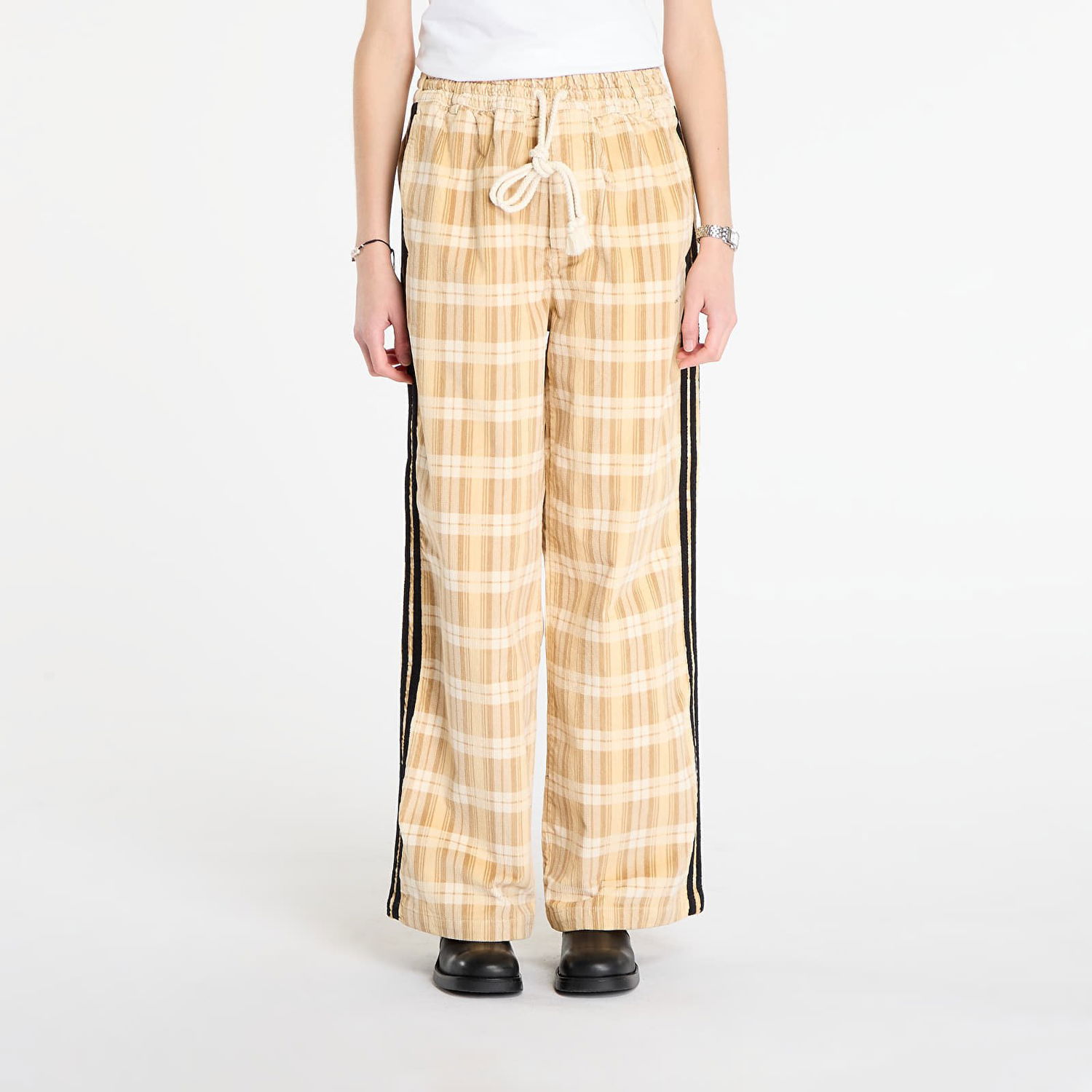 Bukser adidas Originals SONG FOR THE MUTE Plaid Pant Beige | KC3140, 0