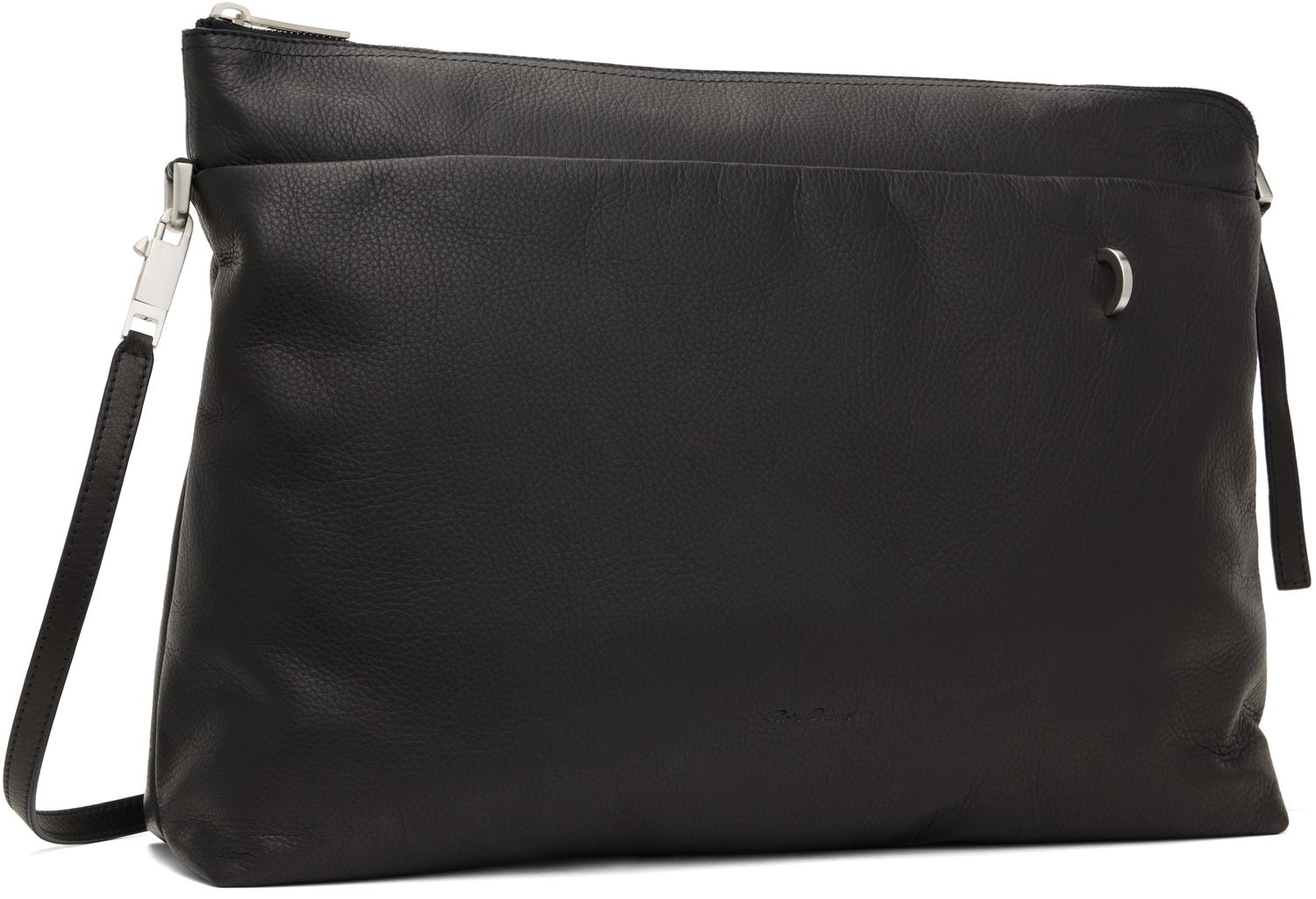 Håndtaske Rick Owens Rick Owens Hollywood Big Adri Leather Pouch Sort | RA01E0626 LCN, 1