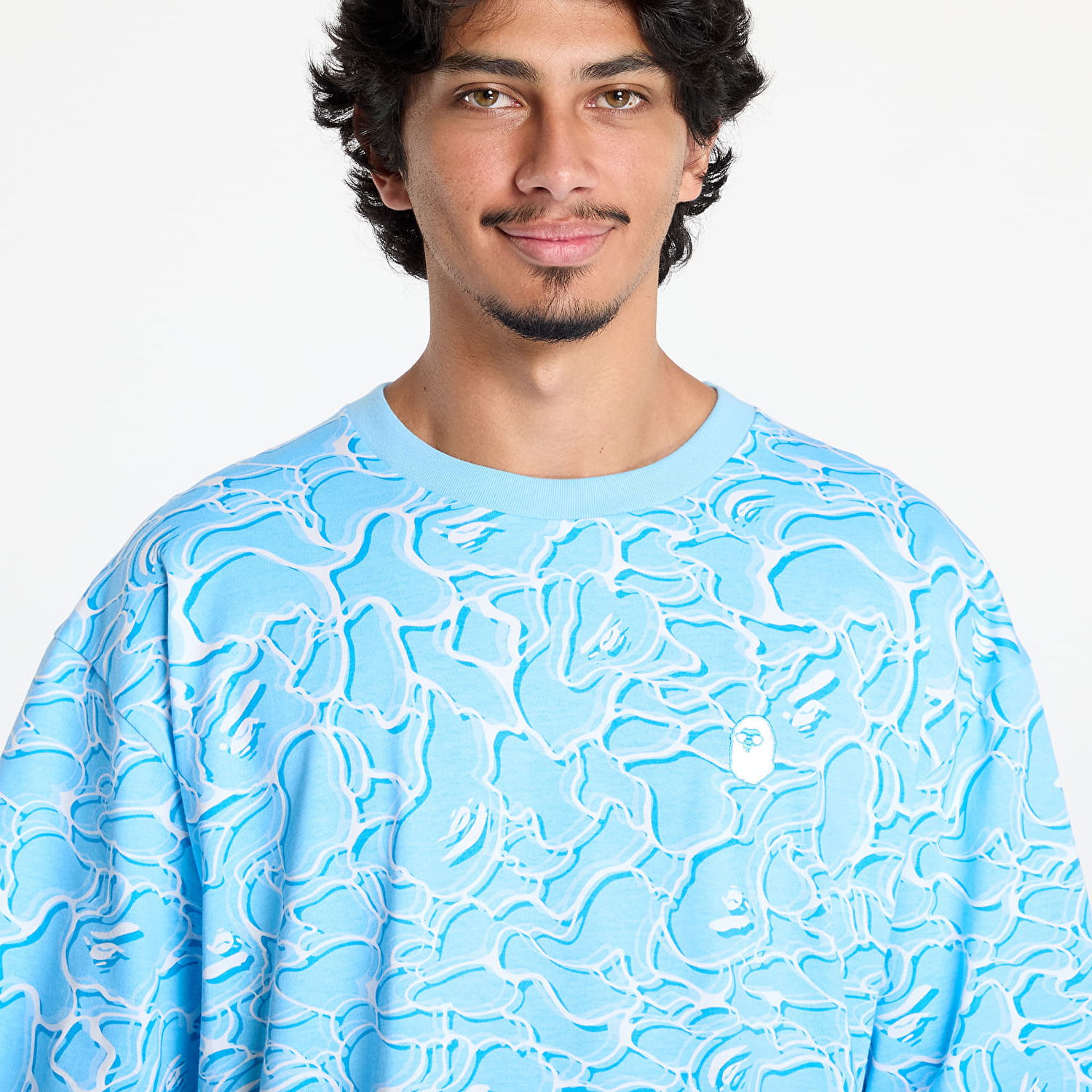 T-shirt BAPE Abc Sea Surface Camo Relaxed Fit Tee Blue Blå | 001CSK701002F BLU, 1