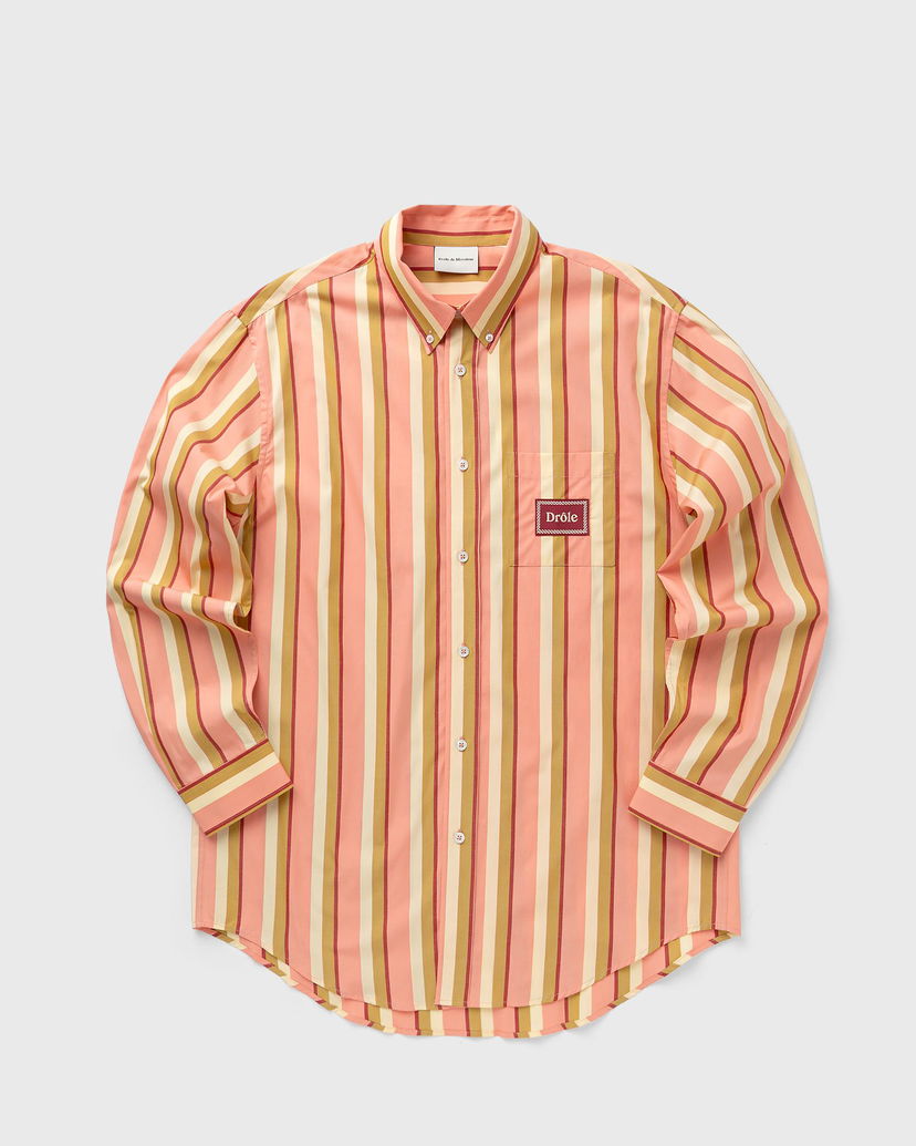 Skjorte Drôle de Monsieur Drôle de Monsieur Striped Long Sleeve Shirt Lyserød | G-SH208-CO117-CR