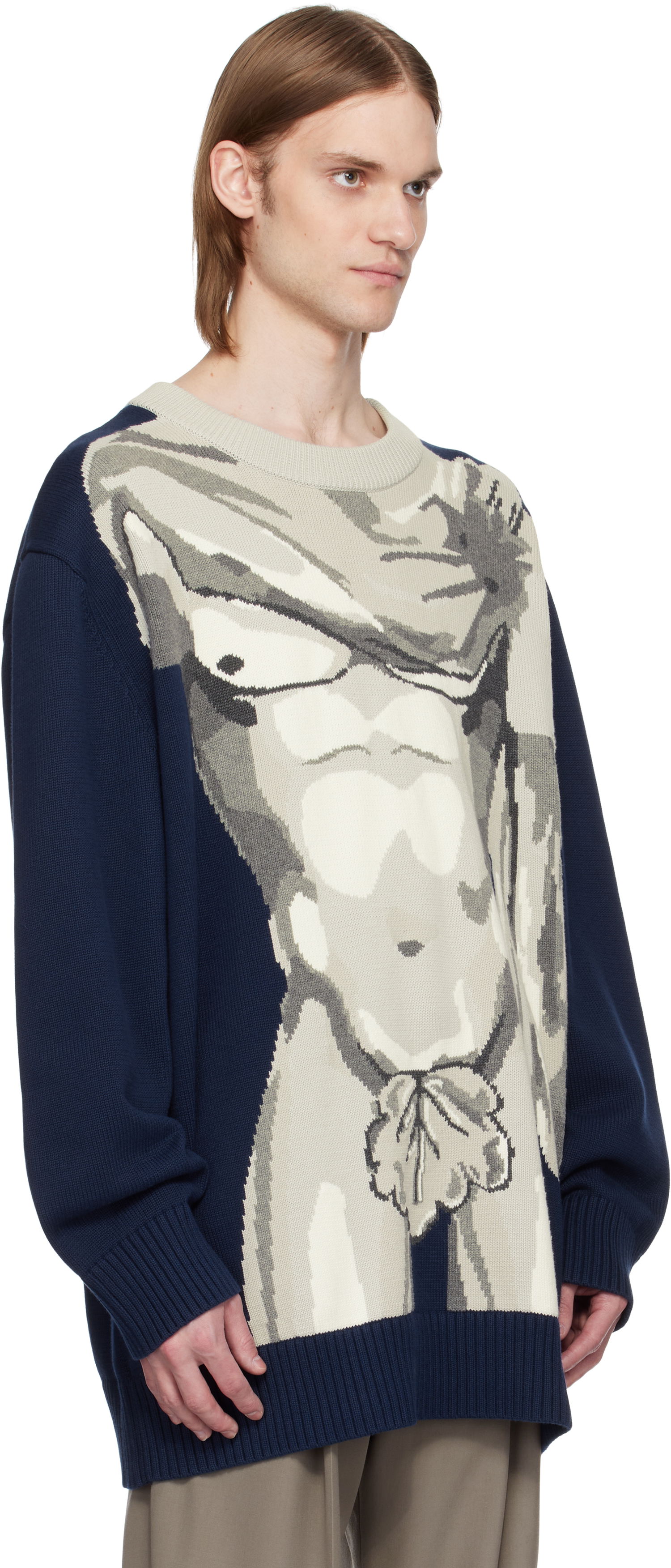 Sweater Charles Jeffrey Loverboy Charles Jeffrey LOVERBOY Bust Graphic Sweater Mørkeblå | 54091001, 1