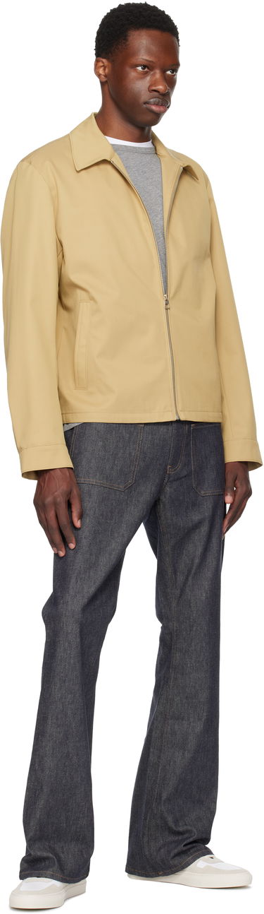 Jakke BOSS BECKHAM x BOSS Cotton Blend Zip-Up Jacket Beige | 50549075, 4