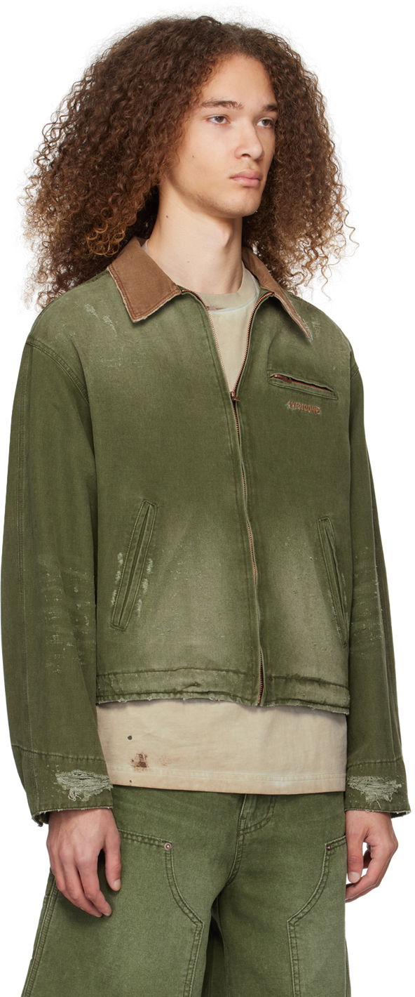 Jakke We11done We11done Distressed Denim Jacket Grøn | WD-DJ0-24-381-U-KK, 1