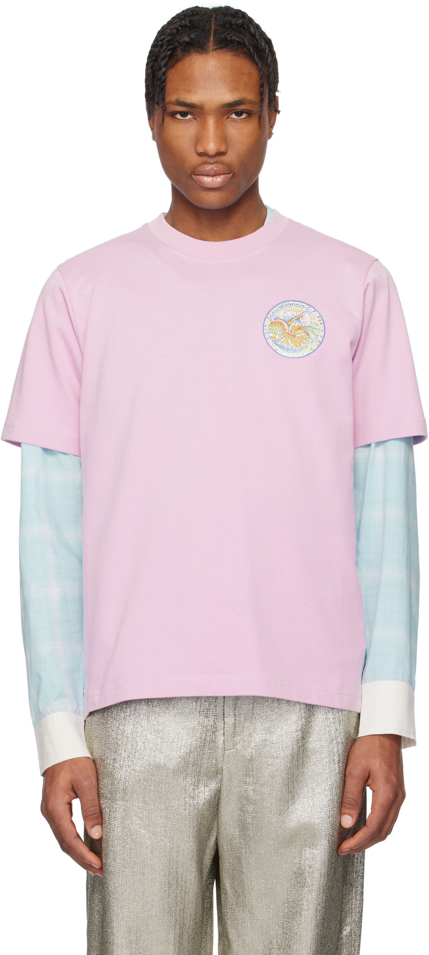 T-shirt Casablanca Casablanca 'The Four Elements' T-Shirt Lyserød | MS25-JTS-001-09, 0