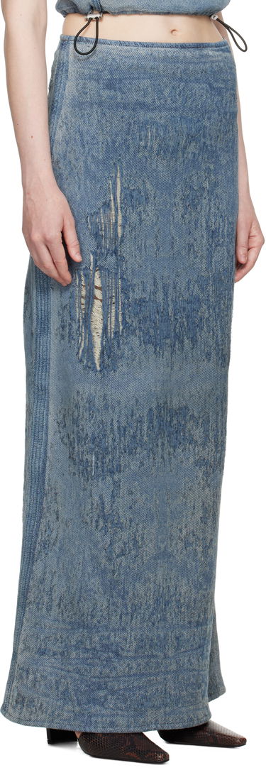Nederdel Diesel Diesel De-Megan-Fsg Distressed Denim Maxi Skirt Blå | A18934 068RQ, 1