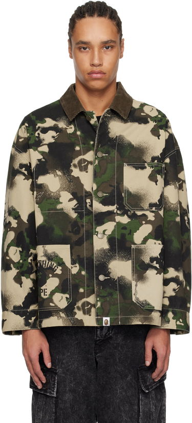 Jakke BAPE A Bathing Ape Map Camo Work Jacket Grøn | 001LJL301001M, 0