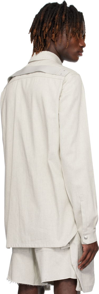 Skjorte Rick Owens Rick Owens Hollywood Denim Overshirt Beige | RU01E5729 DRD, 2