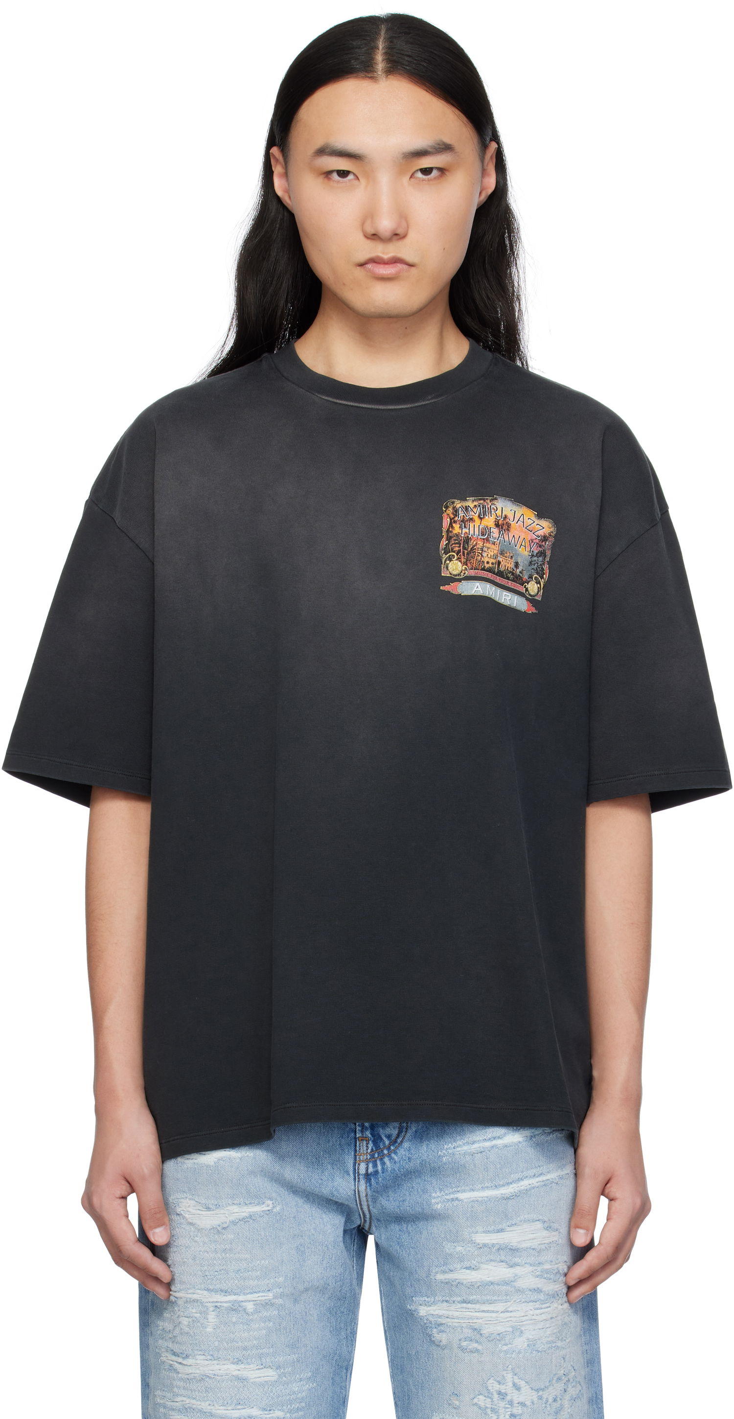 T-shirt AMIRI AMIRI 'Amiri Jazz Hideaway' Graphic T-Shirt Sort | AMJYTE1165, 0