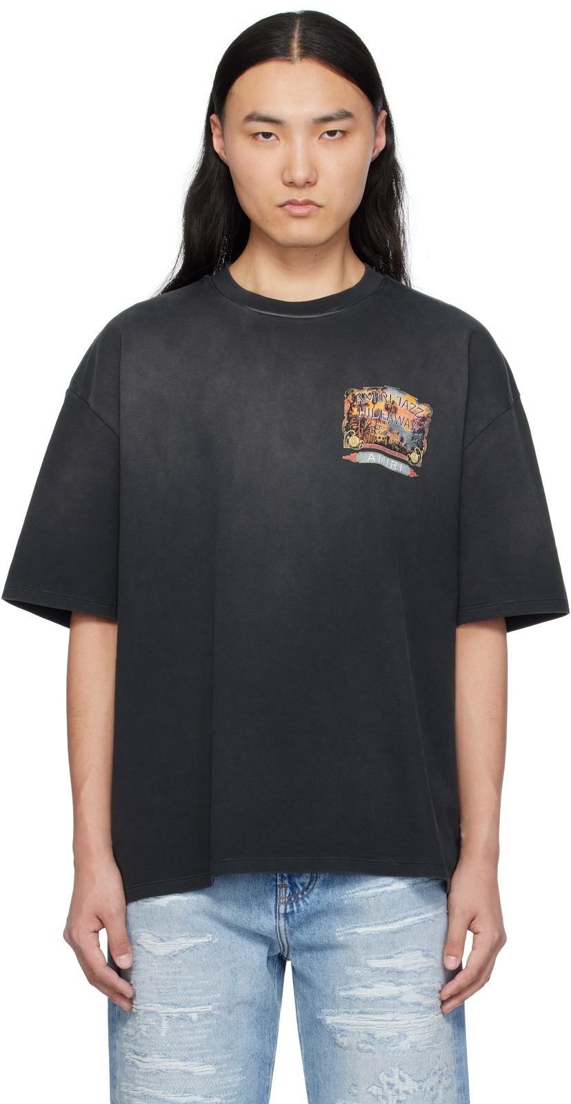 T-shirt AMIRI AMIRI 'Amiri Jazz Hideaway' Graphic T-Shirt Sort | AMJYTE1165