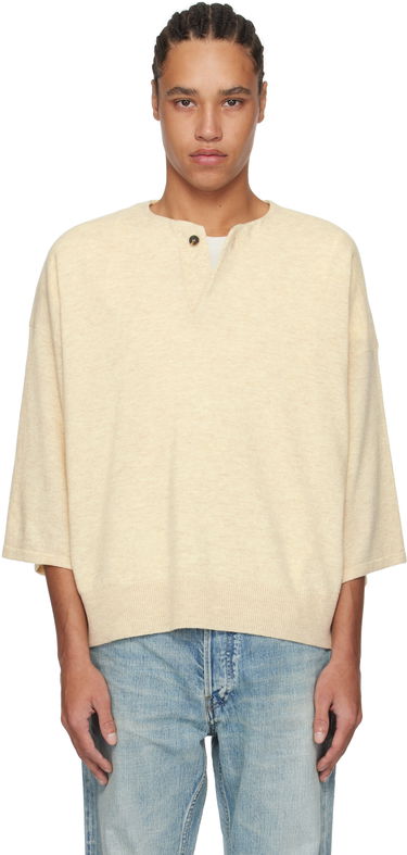 Sweater Fear of God Fear of God Fine Knit Henley Beige | FGE220-213LAW, 0