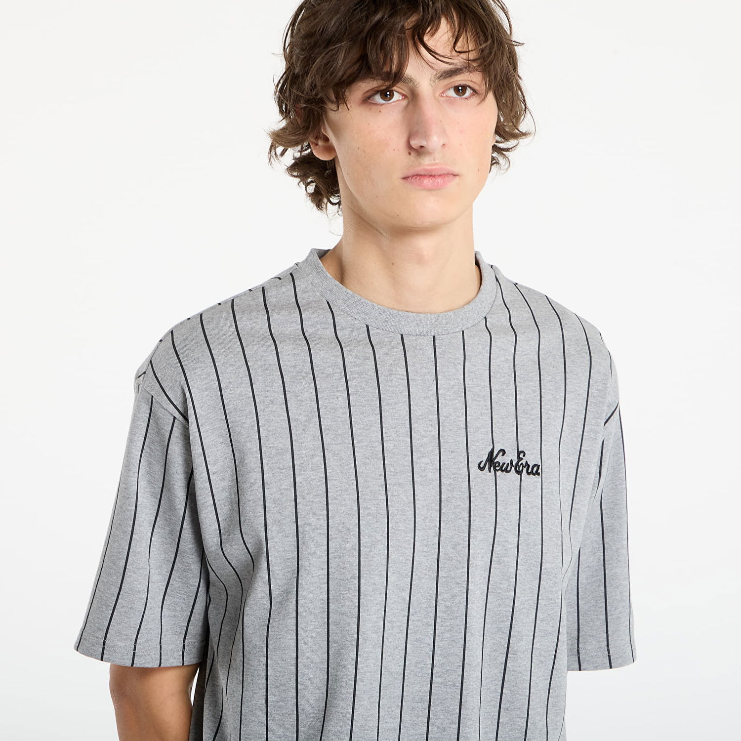T-shirt New Era New Era Pinstripe T-Shirt Grå | 60684388, 1