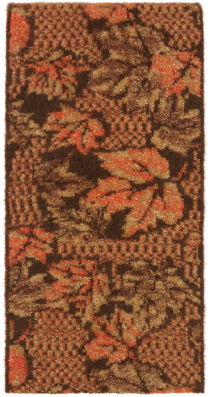 Tørklæde ERL Lurex Raw Edge Scarf with Abstract Pattern Brun | ERL05K013