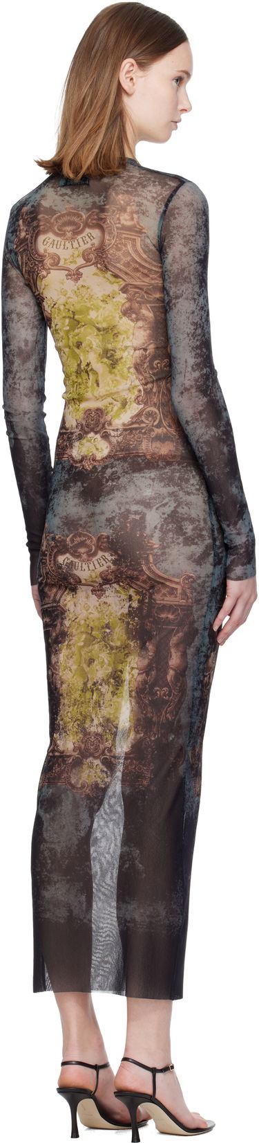 Kjole Jean Paul Gaultier The Long Médaillon Sheer Mesh Printed Maxi Dress Flerfarvet | 25/04-W-DR023-M006P-005740, 2