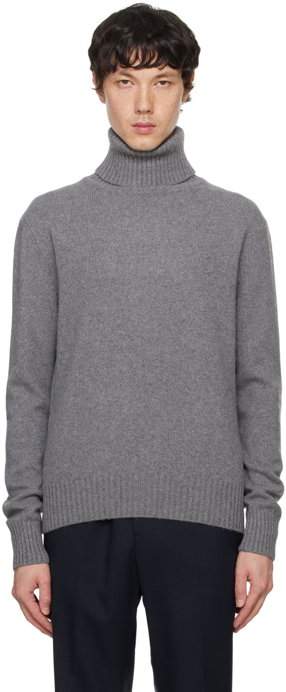 Sweater AMI Cashmere Turtleneck Grå | HKS457.005