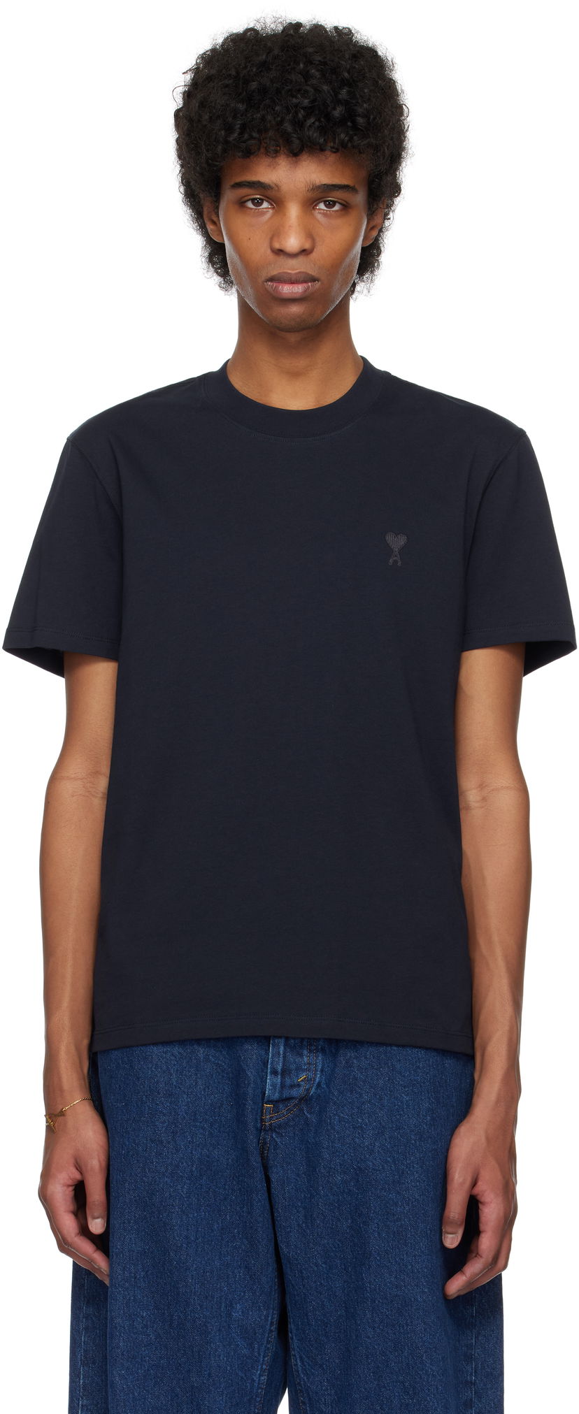 T-shirt AMI AMI Paris Ami de Coeur Cotton T-Shirt Mørkeblå | BFUTS003.724