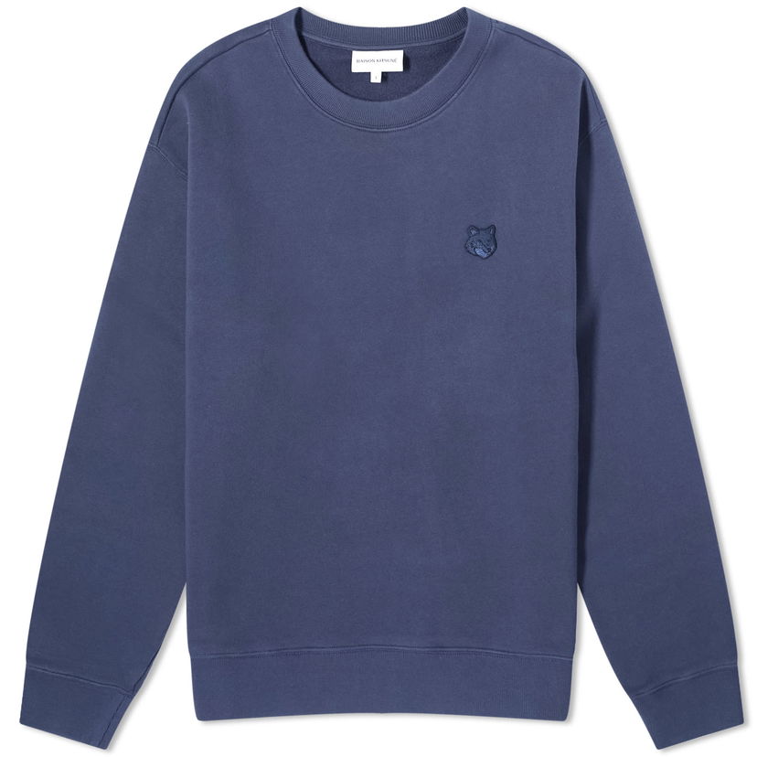 Sweater MAISON KITSUNÉ Patch Comfort Crew Sweat Mørkeblå | MM00316KM0307-P476