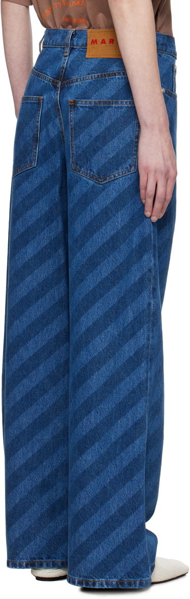 Jeans Marni Marni Wide Leg Diagonal Stripe Jeans Blå | PAJD0432A0 USCX36, 2
