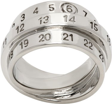 Ring Maison Margiela Triple Logo Numeric Signature Silver Ring Metalisk | SM6UQ0073 P6627, 0