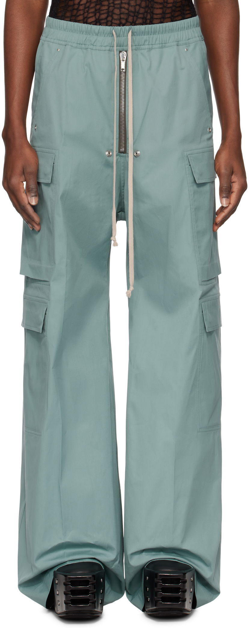 Cargo bukser Rick Owens Rick Owens Hollywood Cargobela Cargo Pants Grøn | RU01E5339 TE