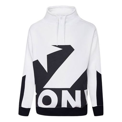 Sweatshirt Converse Converse Logo Stand Collar Pullover Hvid | 10019472-A01