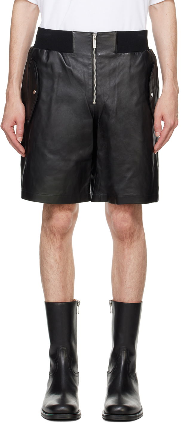 Shorts Helmut Lang Zip Bomber Leather Shorts Sort | O04HW210