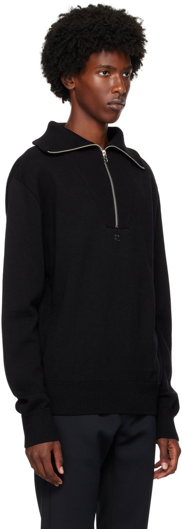 Sweater Courrèges Wool Quarter-Zip Sweater Brun | 324MPU171FI0036, 4