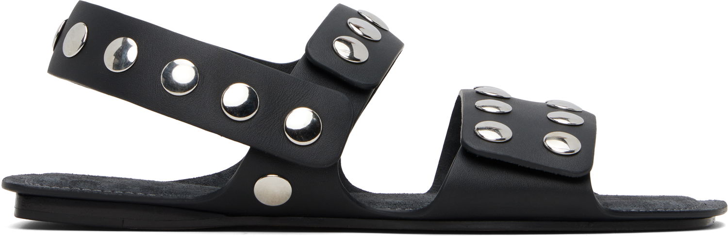 Smykker Khaite Khaite Boden Studded Leather Sandals Sort | F3086-930, 0