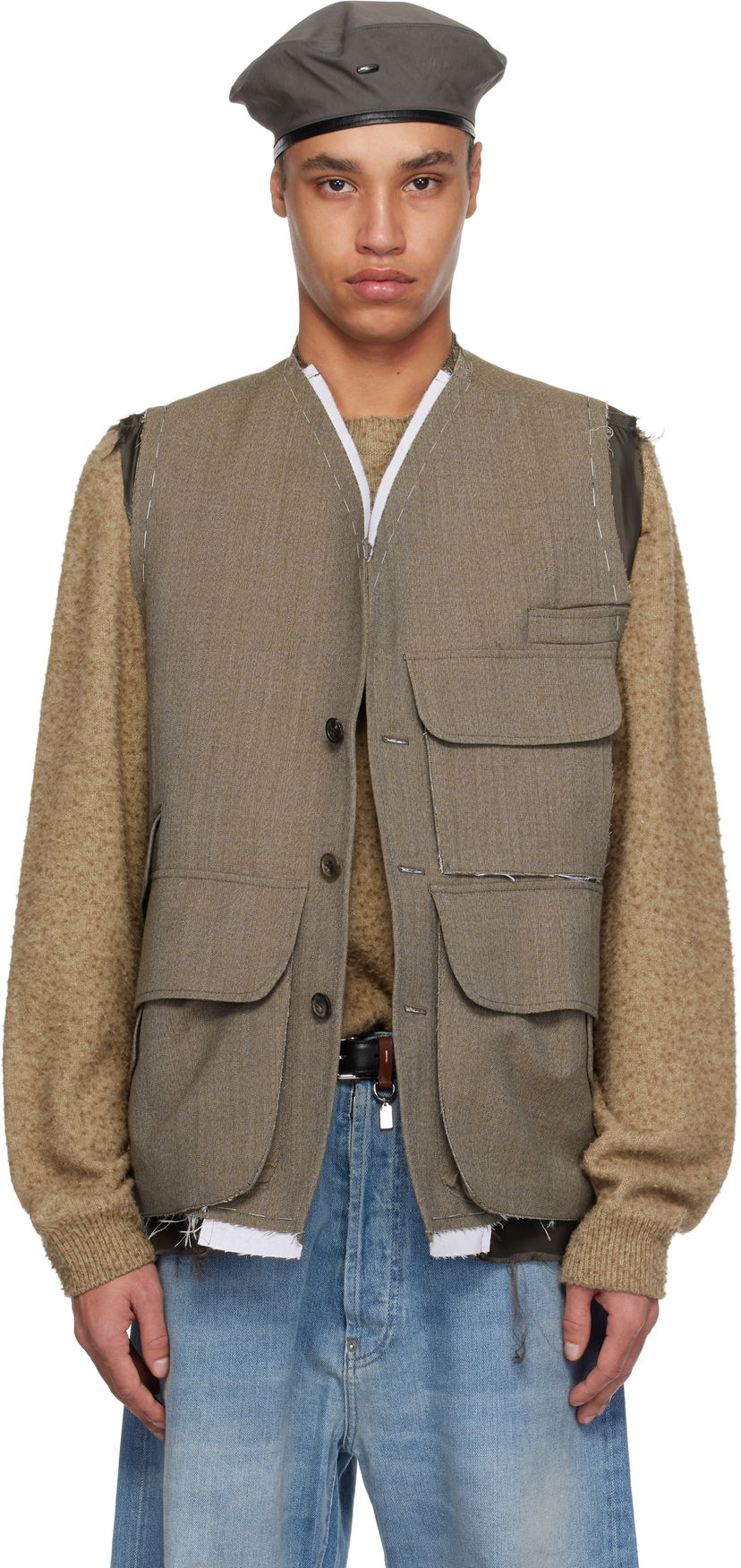 Vest Maison Margiela Maison Margiela Sleeveless Wool Vest Grå | S50FB0109 M35414