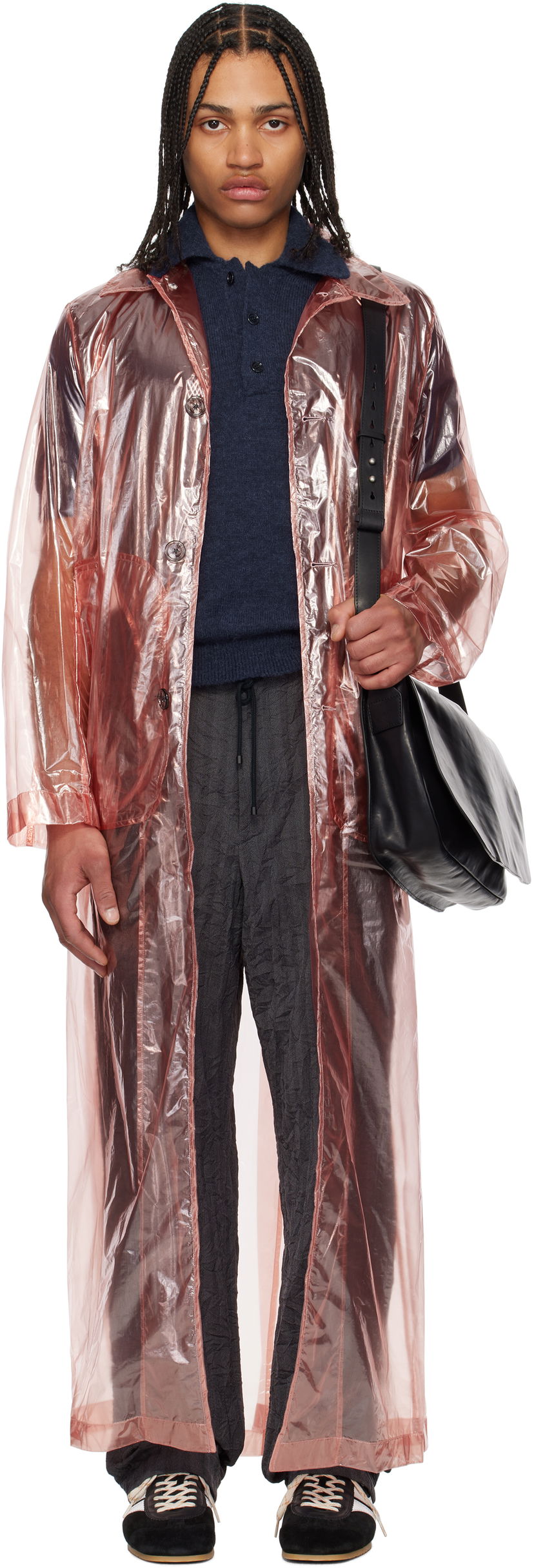 Regnfrakke Dries Van Noten Dries Van Noten Loose Fit Mac Coat Lyserød | 251-020214-1258