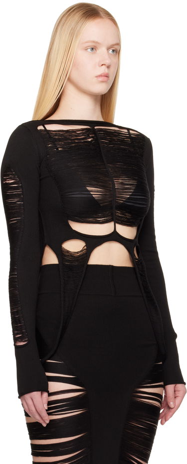 T-shirt Rick Owens Rick Owens Hollywood Anja Long Sleeve T-Shirt Sort | RO01E7616 KGRIDM, 1