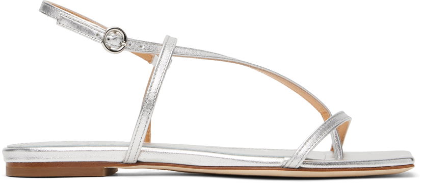 Skopleje Aeyde Aeyde Ella Leather Toe-Post Sandals Metalisk | A11-FS-BERS8MFL-0121-920-007