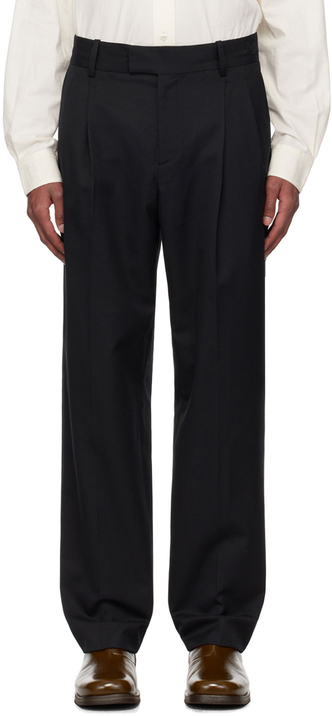 Bukser Drôle de Monsieur Drole de Monsieur Le Pantalon Golfeur Pleated Trousers Sort | PERM-BP165-PL127-BL