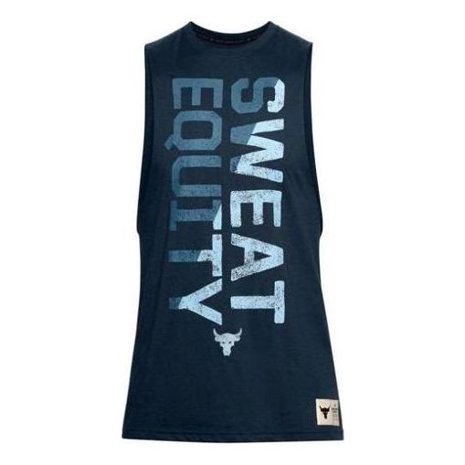 Tanktop Under Armour Project Rock Graphic Training Tank Top Mørkeblå | 1357185-408