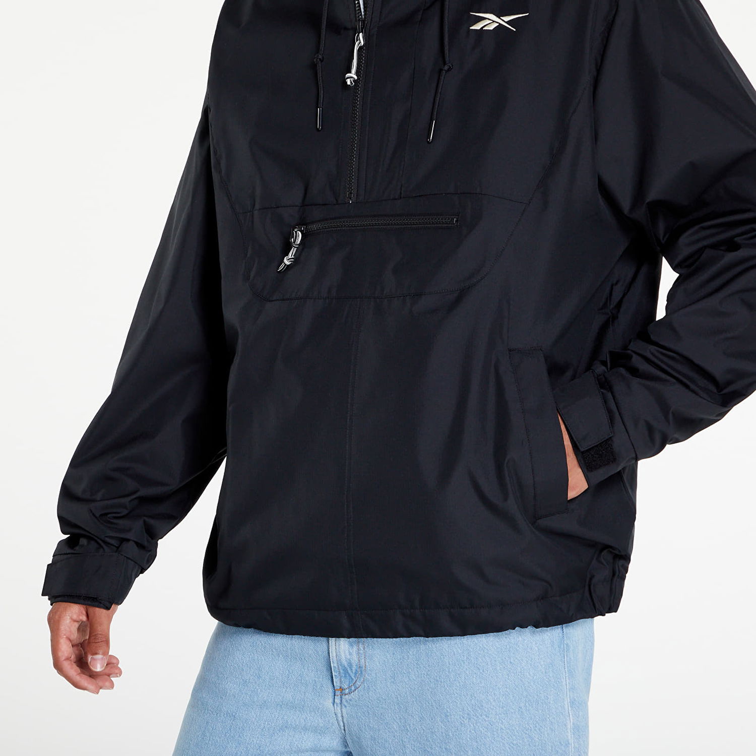 Jakke Reebok Vector Fleece Anorak Sort | HG8932, 1