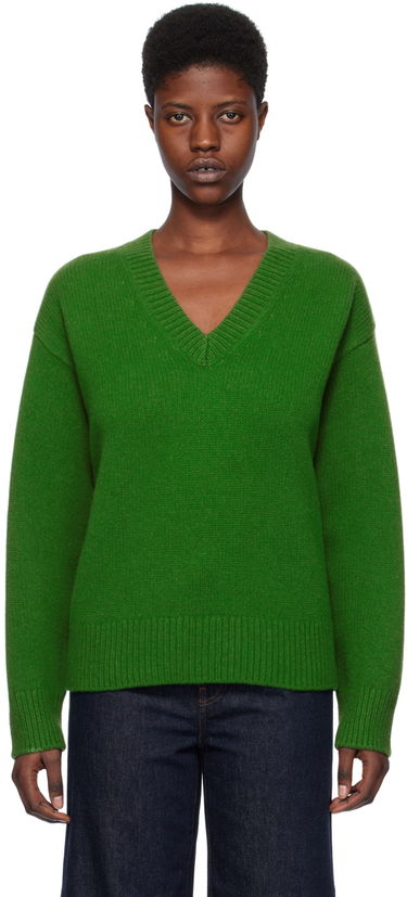Sweater TOTEME TOTEME V-Neck Knit Sweater Grøn | 241-WRT1034-YA0004, 0