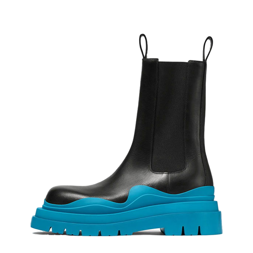 Sneakers og sko Bottega Veneta Tire Boot High Black Amalfi Blue Blå | 630284VBS501438