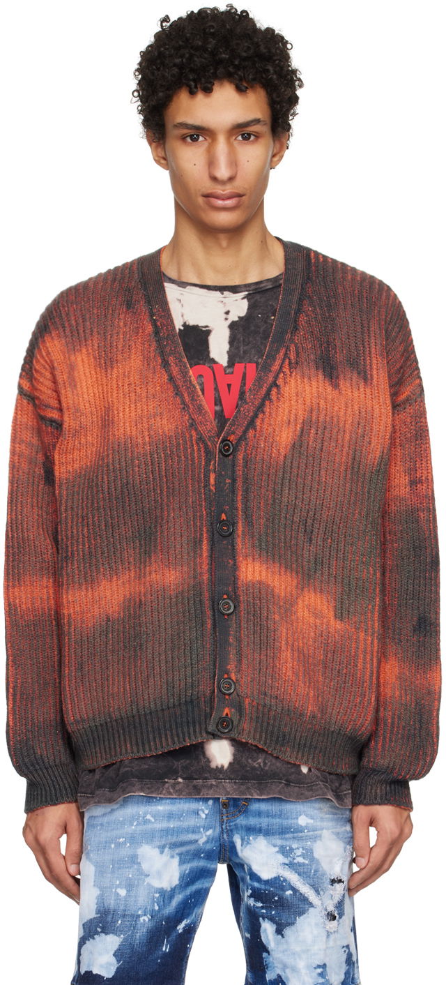 Sweater DSQUARED2 Tie-Dye Y-Neck Cardigan Rød | S74HA1313_S18184, 0