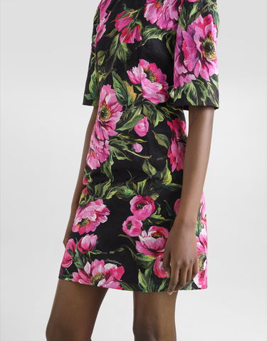 Kjole Dolce & Gabbana Dolce & Gabbana Peony-Print Fit-and-Flare Midi Dress Flerfarvet | F6TMJTFSFN9HN5KR, 3