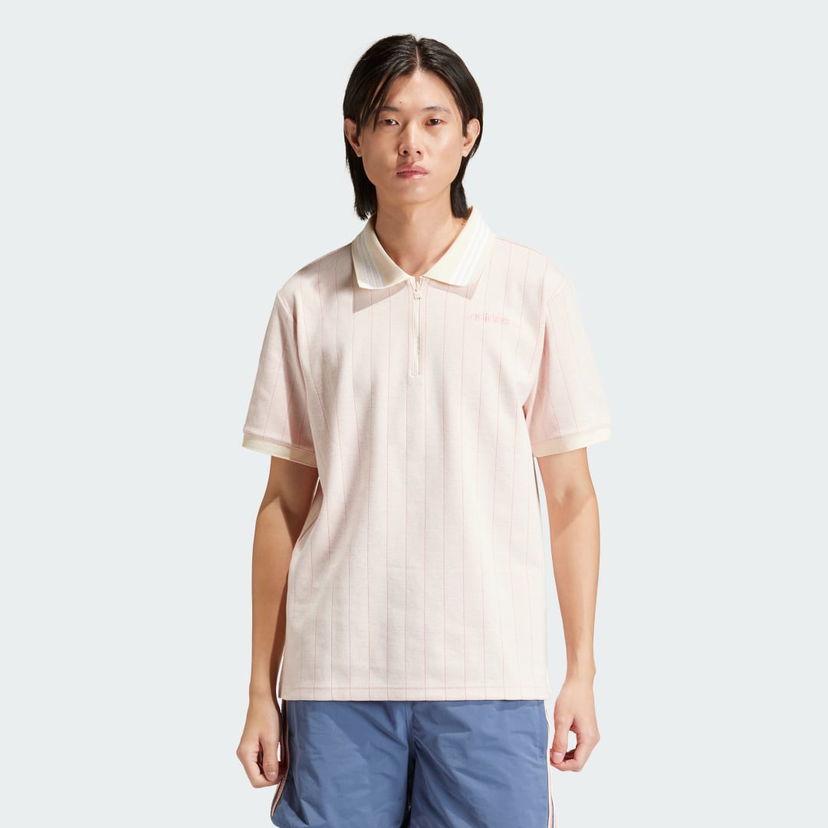 Polo skjorte adidas Performance Striped Polo Shirt Beige | IU0209