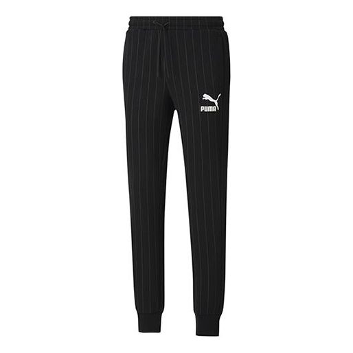 Joggingbukser Puma Pinstripe Fleece Lined Pants Sort | 530178-01