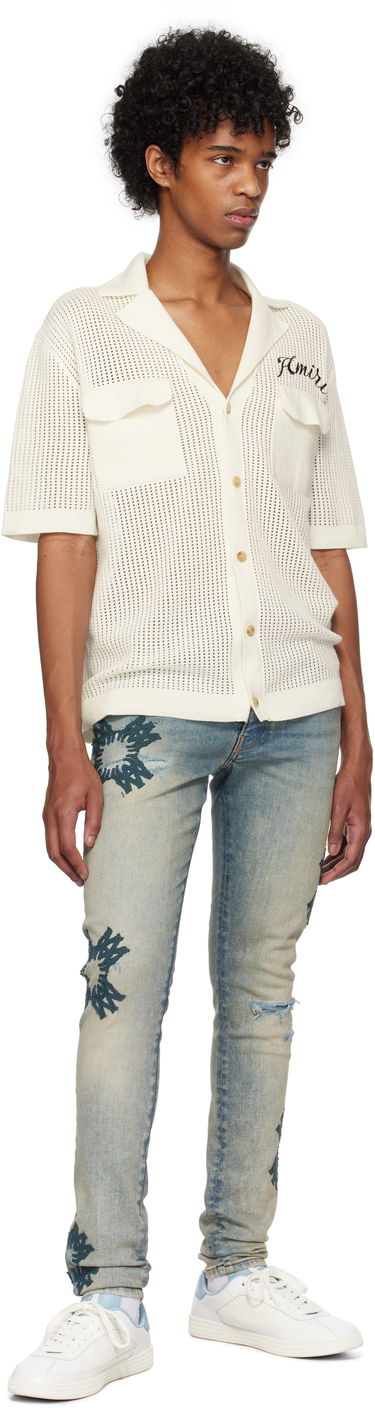 Skjorte AMIRI AMIRI Mesh Knitted Shirt Hvid | AMKNIR1011, 3